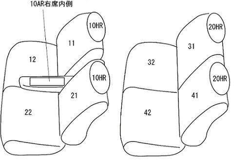 クラッツィオ シートカバー クラッツィオダイヤ(ブラウン×アイボリーステッチ)タント L375S/L385S ED-6512 Clazzio