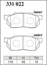 ディクセル ブレーキパッド シビック EK3 Sタイプ フロント左右セット 331022 DIXCEL ブレーキパット 2