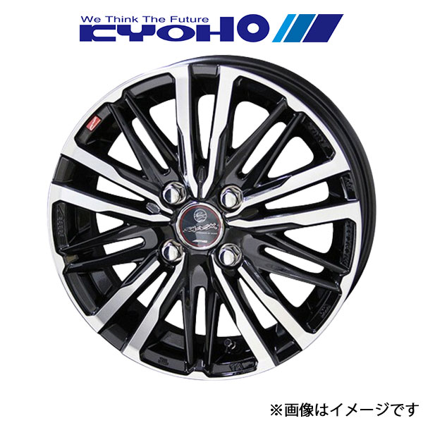 共豊 スマック クレスト アルミホイール 1本 パッソ NGC30/KGC30KGC35(14×5.5J 4-100 INSET43 サファイアブラックポリッシュ)KYOHO
