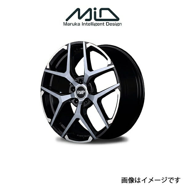 MID RMP 025FX アルミホイール 1本 プリウス 30系(18×7J 5-100 INSET50 ブラックポリッシュ/ハイブリッドクリア(センターキャップシルバー))