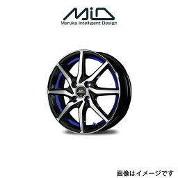 MID シュナイダー RX810 アルミホイール 1本 AZワゴン MJ23S(14×4.5J 4-100 INSET45 ブラックポリッシュ/アンダーカットブルー)SCHNEIDER RX810