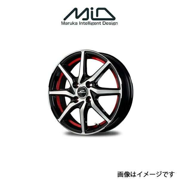 MID シュナイダー RX810 アルミホイール 4本 ミラジーノ L650/L660(15×4.5J 4-100 INSET45 ブラックポリッシュ/アンダーカットレッド)SCHNEIDER RX810