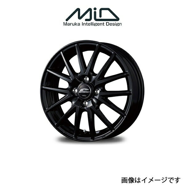 MID シュナイダー SQ27 アルミホイール 1本 デックス M400系(15×5.5J 4-100 INSET43 メタリックブラック)SCHNEIDER SQ27