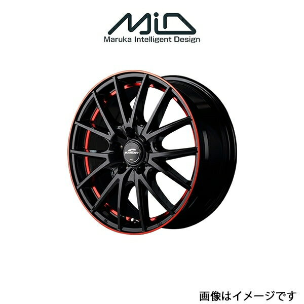 MID シュナイダー RX27 アルミホイール 4本 オーリス 180系(17×7J 5-114.3 INSET48 ブラック/リム&アンダーカットポリッシュ+レッドクリア—)SCHNEIDER RX27