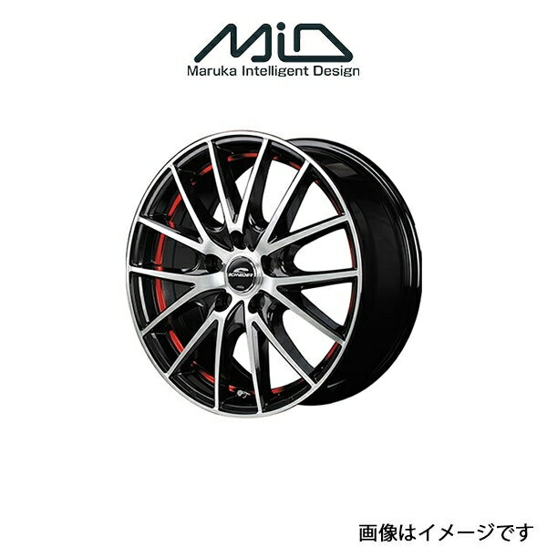 MID シュナイダー RX27 アルミホイール 1本 Kei HN系(15×4.5J 4-100 INSET45 ブラックメタリックポリッシュ+アンダーカットレッドクリアー)SCHNEIDER RX27