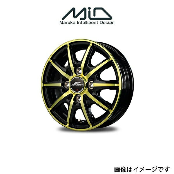 MID シュナイダー RX10-K アルミホイール 1本 ムーブコンテ L575/L585(14×4.5J 4-100 INSET45 ブラックポリッシュ/クリスタルゴールドクリア)SCHNEIDER RX10-K