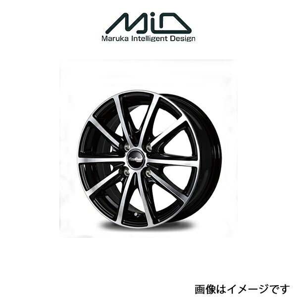 MID ユーロスピード V25 アルミホイール 4本 ヴィッツ 130系(15×5.5J 4-100 INSET45 ブラックポリッシュ)EUROSPEED V25