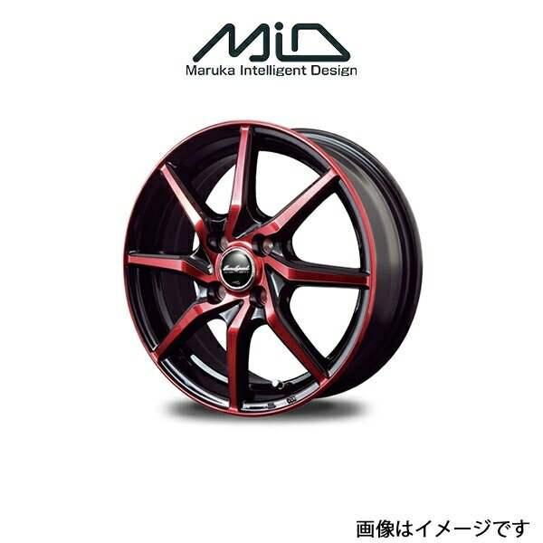 MID ユーロスピード S810 アルミホイール 4本 タント L375/L385(14×4.5J 4-100 INSET45 ブラックポリッシュ+レッドクリア)EUROSPEED S810