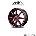 MID ユーロスピード S810 アルミホイール 4本 サンバー TT1/TT2(12×4B 4-100 INSET43 ブラックポリッシュ+レッドクリア)EUROSPEED S810