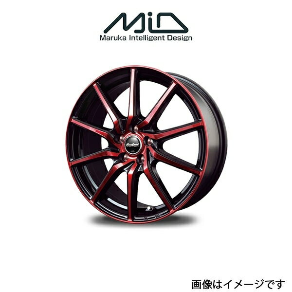 MID ユーロスピード S810 アルミホイール 4本 BRZ ZD8(17×7J 5-100 INSET50 ブラックポリッシュ+レッドクリア)EUROSPEED S810