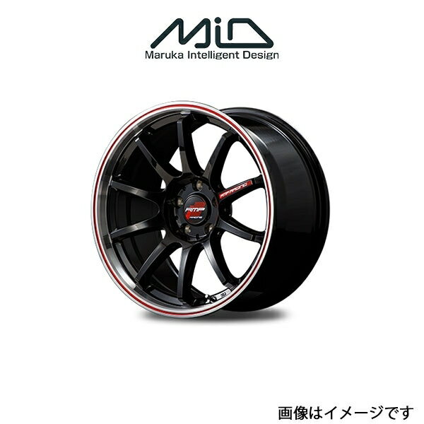 MID RMPレーシング R10 アルミホイール 1本 カローラ/カローラツーリング 210系(17×7J 5-100 INSET48 リムポリッシュ+レッド)RMP RACING R10