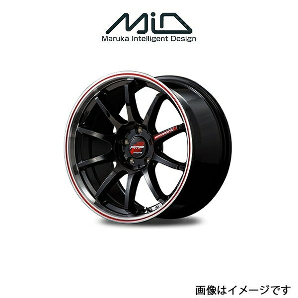 MID RMPレーシング R10 アルミホイール 4本 アクセラ アクセラスポーツ BM/BY系(17×7J 5-114.3 INSET48 リムポリッシュ+レッド)RMP RACING R10