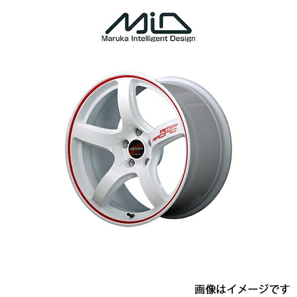 MID RMPレーシング R50 アルミホイール 4本 セレナ 27系(17×7J 5-114.3 INSET48 ホワイト/リムレッドライン)RMP RACING R50
