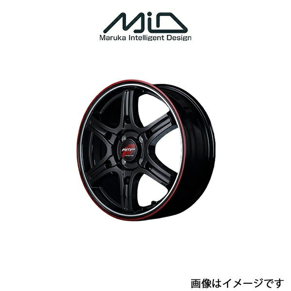 MID RMPレーシング R60 アルミホイール 1本 ノートAUTECH 13系(16×6J 4-100 INSET43 クリスタルブラック/デュアルポリッシュ/レッド&クリア)RMP RACING R60