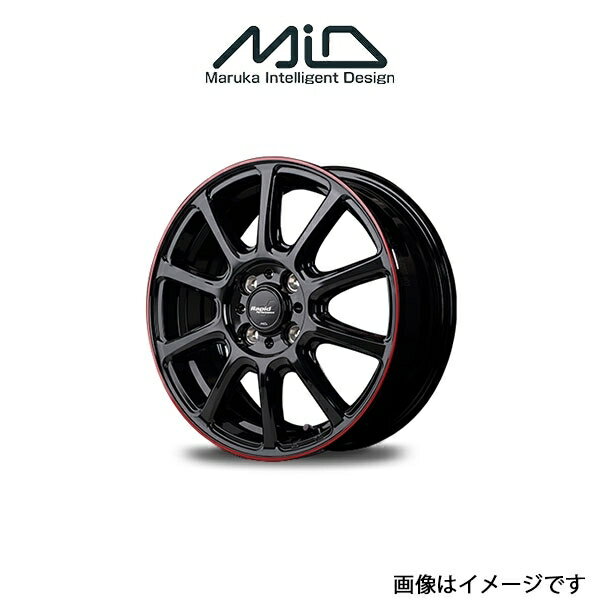 MID ラピッドパフォーマンス ZX10 アルミホイール 4本 カローラフィールダー 140系(16×6J 4-100 INSET42 ブラック+リムレッドライン)RAPID PERFORMANCE ZX10