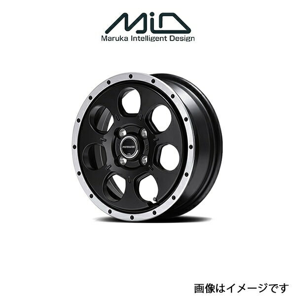 MID ロードマックス WO7 アルミホイール 4本 ジムニー 64系(16×5.5J 5-139.7 INSET22 セミグロスブラック/フランジDC)ROADMAX WO7