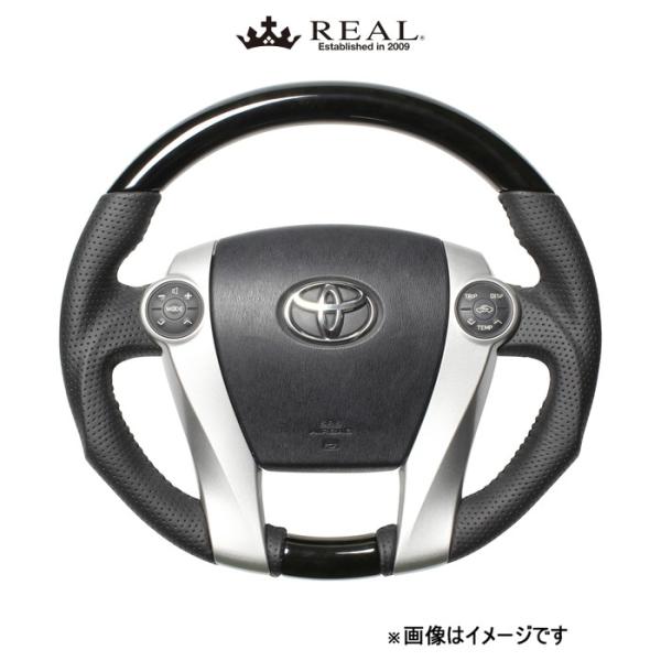 レアル ステアリング オリジナルシリーズ(ブラックウッド)プリウス 30系 30-2-BKW REAL