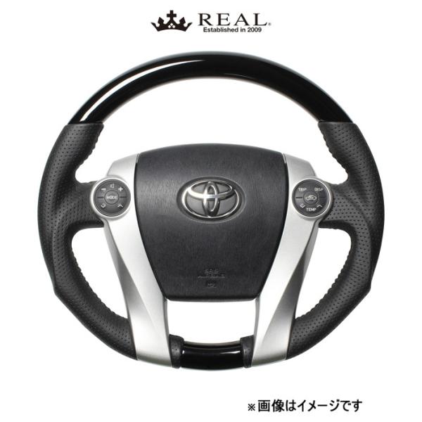 レアル ステアリング オリジナルシリーズ(ピアノブラック)プリウス 30系 30-2-PBW REAL