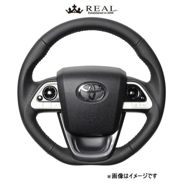 レアル ステアリング オリジナルシリーズ ステアリング+アンダーパッド(オールレザー)プリウスPHV 50系 50-LPB-BK-BKT REAL