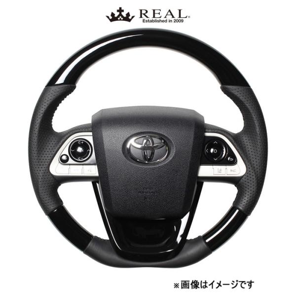 レアル ステアリング オリジナルシリーズ ステアリング+アンダーパッド(ピアノブラック)プリウスPHV 50系 50-PBW-BK-PBP REAL