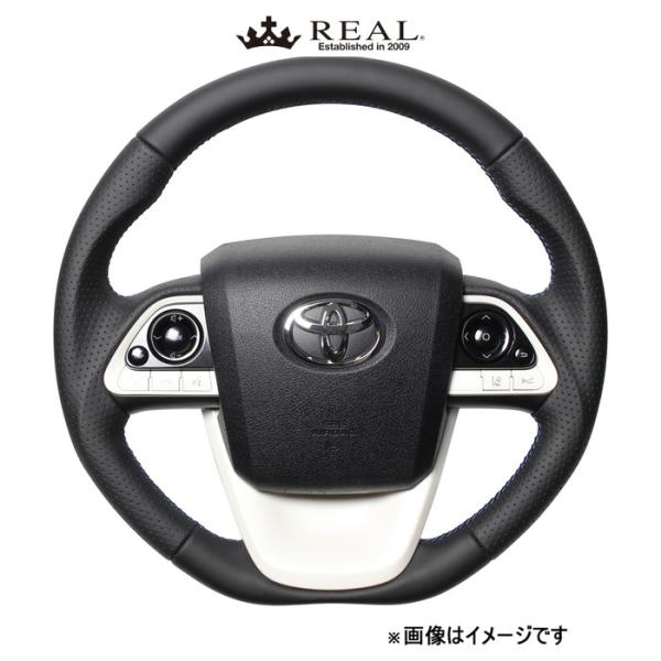 レアル ステアリング プレミアムシリーズ(ブラックナッパオールレザー)MIRAI 10系 50P-LPB-BL REAL