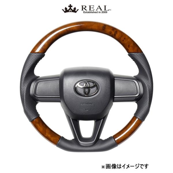 レアル ステアリング オリジナルシリーズ(42ブラウンウッド)サンバー トラック S500J DIB-42BRW-BK REAL