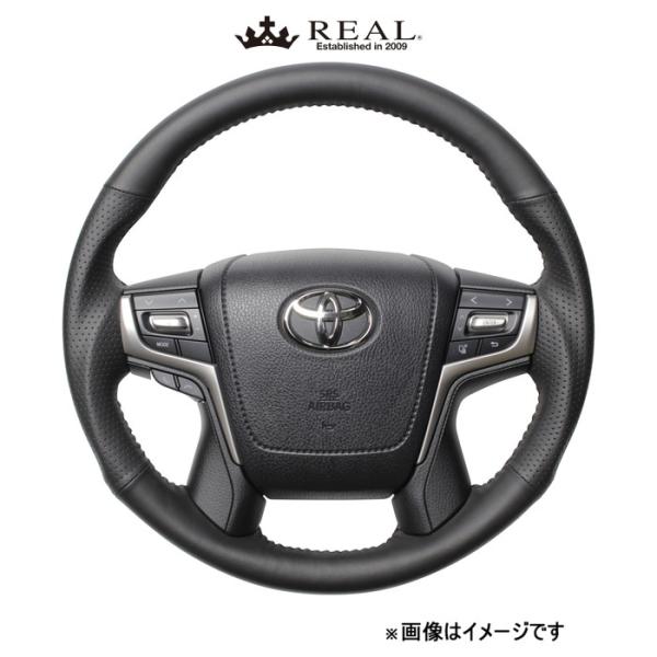 レアル ステアリング オリジナルシリーズ ラウンドシェイプ(オールレザー)アルファード 30系 H30-LPB-BK REAL