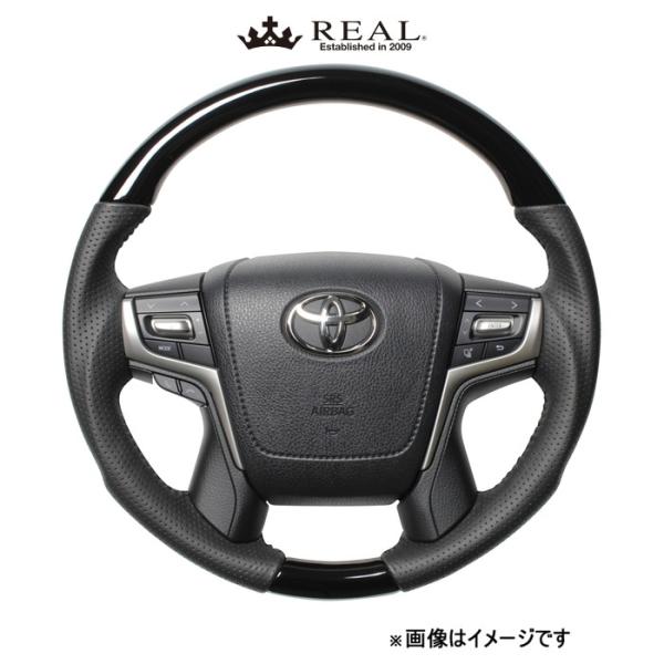 レアル ステアリング オリジナルシリーズ ラウンドシェイプ(ピアノブラック)ヴェルファイア 30系 H30-PBW-BK REAL