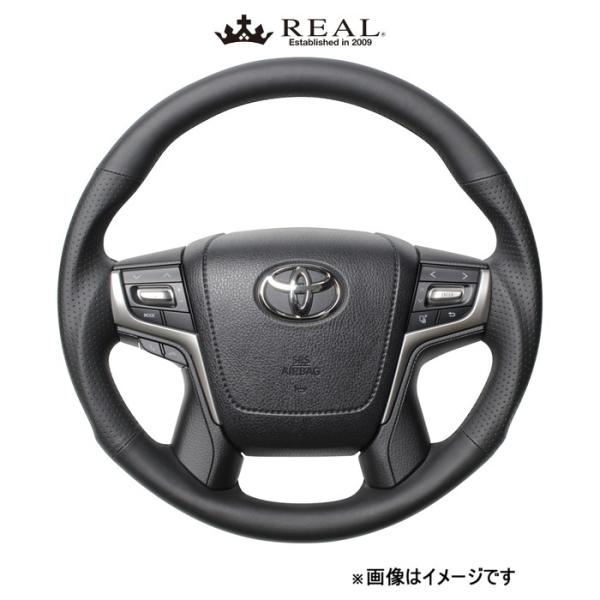 レアル ステアリング プレミアムシリーズ ラウンドシェイプ(ナッパオールレザー)クラウン ロイヤル 210系 H30P-LPB-BK REAL