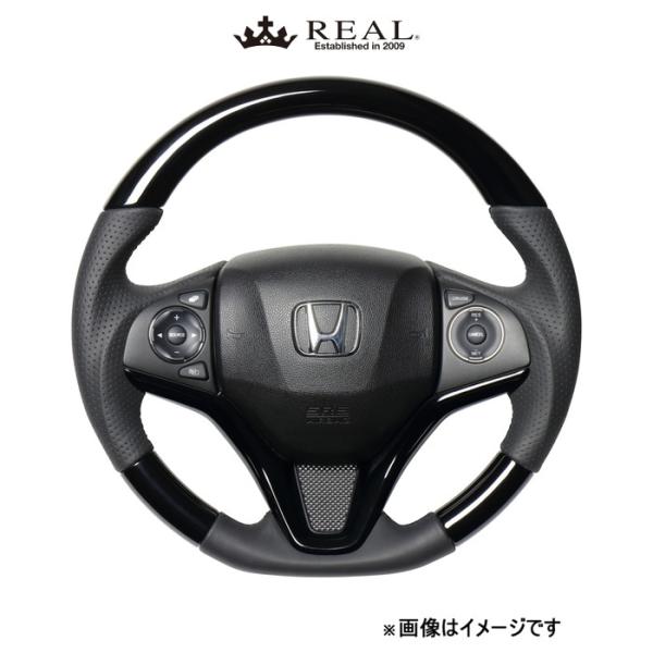 レアル ステアリング オリジナルシリーズ(ピアノブラック)グレイス GM4/5GM/GM6/GM9 HNA-PBW-BK REAL