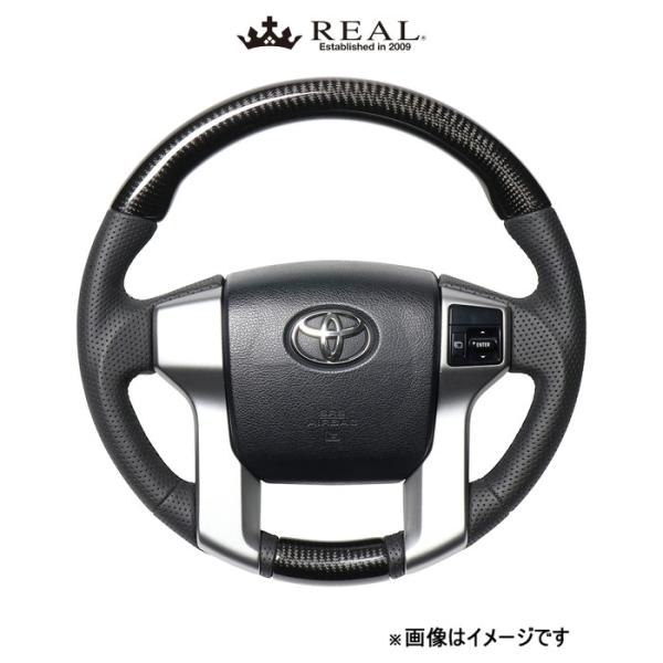 レアル ステアリング オリジナルシリーズ ガングリップ純正同径(ブラックカーボン)ランドクルーザー プラド 150系 J150G-BKC-BK REAL