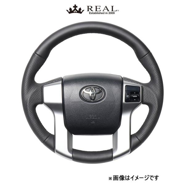 レアル ステアリング オリジナルシリーズ ガングリップ純正同径(オールレザー)ランドクルーザー プラド 150系 J150G-LPB-BK REAL