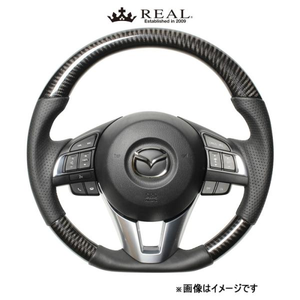 レアル ステアリング オリジナルシリーズ(ブラックカーボン)アテンザ GJ MZB-BKC-BK REAL