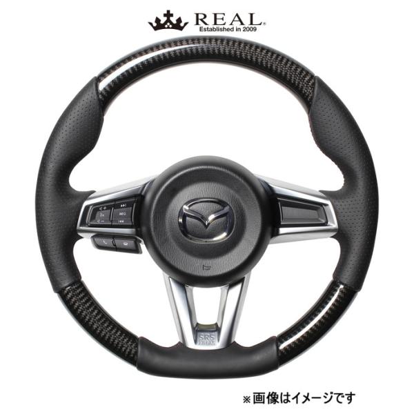レアル ステアリング オリジナルシリーズ ガングリップ小径(ブラックカーボン)ロードスター ND5RC MZC-BKC-DW REAL