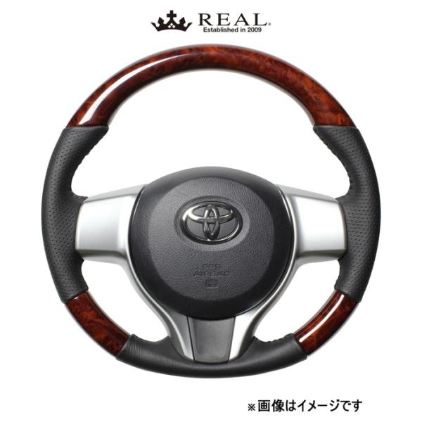 レアル ステアリング オリジナルシリーズ(ブラウンウッド)トレジア 120系 P130-BRW-BK REAL