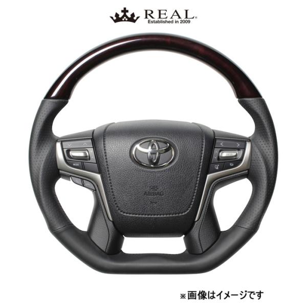 レアル ステアリング プレミアムシリーズ Dシェイプ(52ブラウンウッド)アルファード 30系 S210-BRW-BK ..