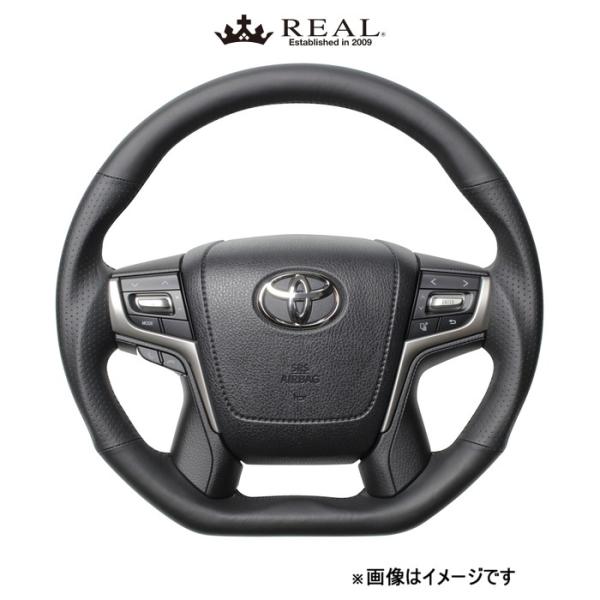 レアル ステアリング プレミアムシリーズ Dシェイプ(ナッパオールレザー)クラウン マジェスタ 210系 S210-LPB-BK REAL