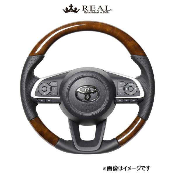 レアル ステアリング オリジナルシリーズ(42ブラウンウッド)ジャスティ 900系 TYD-42BRW-BK REAL