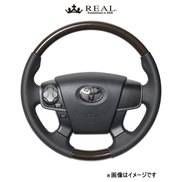 レアル ステアリング オリジナルシリーズ(ブラウンカーボンプリント)アルティス 50系 V50-BRT-BK REAL