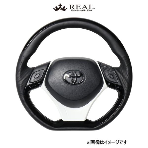 レアル ステアリング オリジナルシリーズ プレートタイプ+アンダーパッド(ピアノブラックプレート)C-HR..