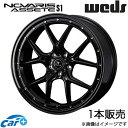 ノヴァリス アセットS1 エルグランド E51 18インチ アルミホイール 1本 ブラック/ゴールドピアス 0041322 WEDS NOVARIS ASSETE S1(2)