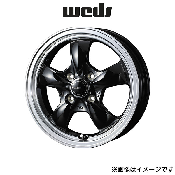 ウェッズ グラフト 5S アルミホイール 4本 ミラココア L675系 15インチ ブラック/リムポリッシュ 0041116 WEDS GYRAFT 5S