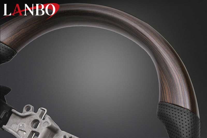 CAR PLUSのLANBO ランボ オリジナルステアリング ガングリップ ダークブラウン ピクシストラック S500U:前期/510U:前期 LSD006-BM351｜アングル3