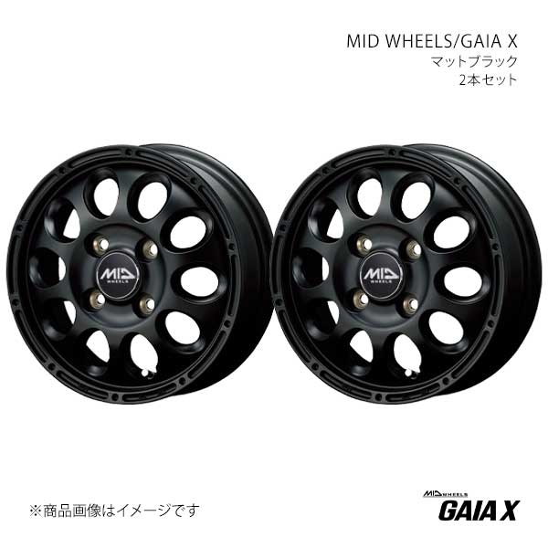 MID WHEELS/ガイアX アルミホイール2本セット【12×4.00B 4-100 INSET42 BKK】MID WHEELS/GAIA X D97624043342030N×2