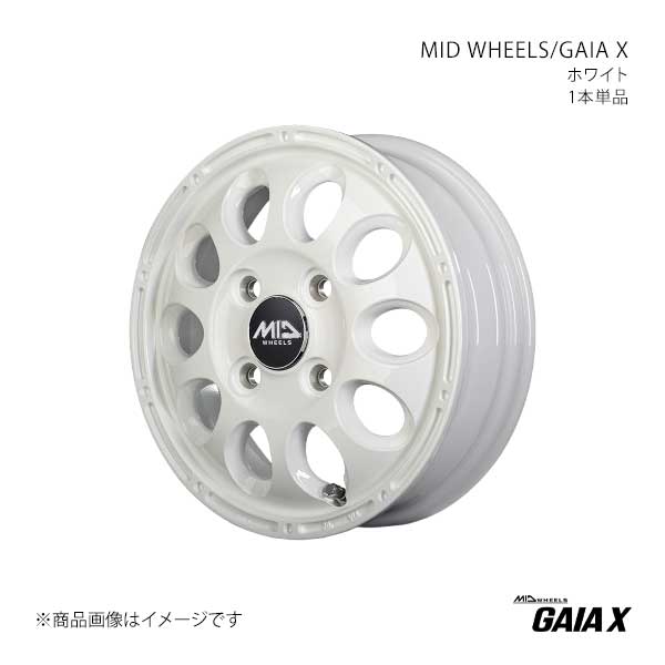 MID WHEELS/ガイアX アルミホイール1本【12×3.50B 4-100 INSET45 WHI】MID WHEELS/GAIA X D97623543345040N×1