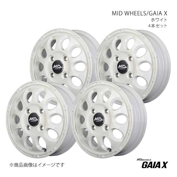 MID WHEELS/ガイアX アルミホイール4本セット【12×3.50B 4-100 INSET45 WHI】MID WHEELS/GAIA X D97623543345040N×4