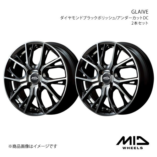 MID WHEELS/GLAIVE フィット/フィットハイブリッド GE/GP系 ホイール2本セット【16×6.0J 4-100 INSET50 ダイヤモンドブラックポリッシュ/アンダーカットDC】