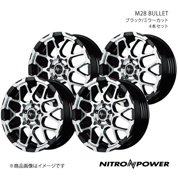 NITRO POWER/M28 BULLET エクリプスクロス GK系 アルミホイール4本セット【16×7.0J 5-114.3 INSET40 ブラック/ミラーカット】