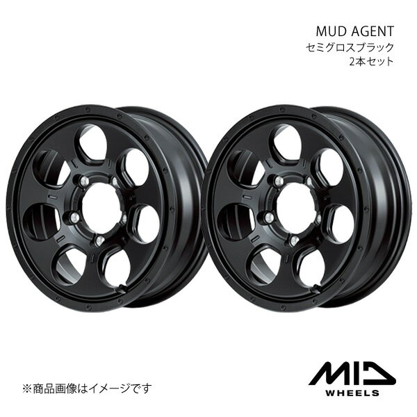 MID WHEELS/MUD AGENT ジムニー 23系 アルミホイール2本セット【16×5.5J 5-139.7 INSET22 セミグロスブラック】
