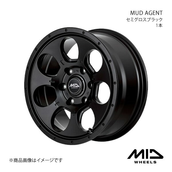 MID WHEELS/MUD AGENT ランドクルーザープラド 150系 アルミホイール1本【17×7.5J 6-139.7 INSET25 セミグロスブラック】